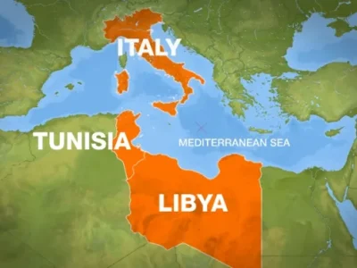 Tunisia Libya Italy maritime freight route
