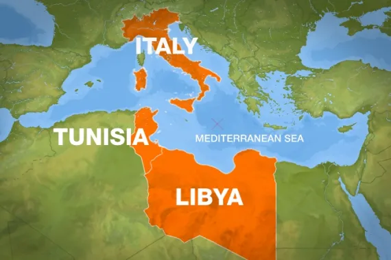 Tunisia Libya Italy maritime freight route